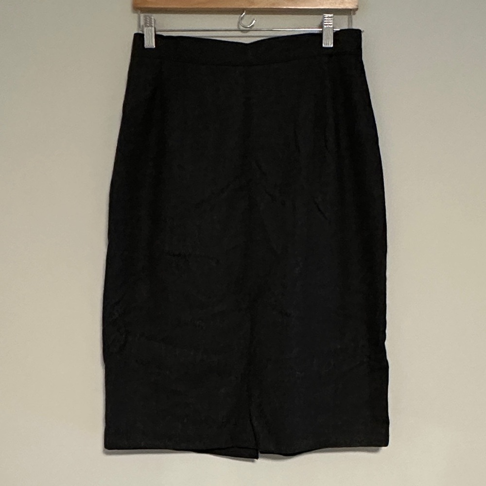 Sag Harbor A-Line 100% Wool Skirt, Grey, Size 12
